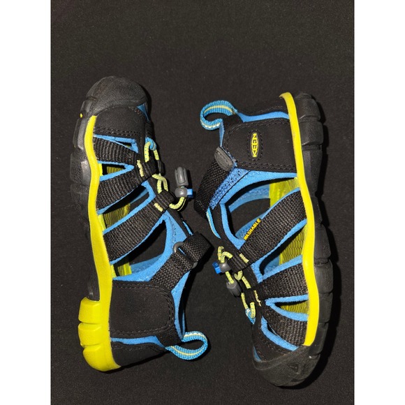KEEN Newport H2Toddler Sandals Size 11 US‎ Black Blue Yellow Sport - Picture 1 of 8